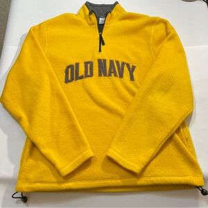 Vintage Y2K Old Navy yellow quarter-zip fleece sweatshirt.
